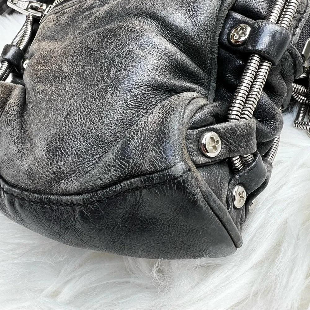 Alexander Wang Crossbody Bag Leather Distressed Grunge Rock - Picture 6 of 15